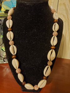 Shell and African Bead Necklace